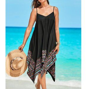 Nwt Swimsuits for All Diane Abroad, printed Hankie Hem Coverup Dress